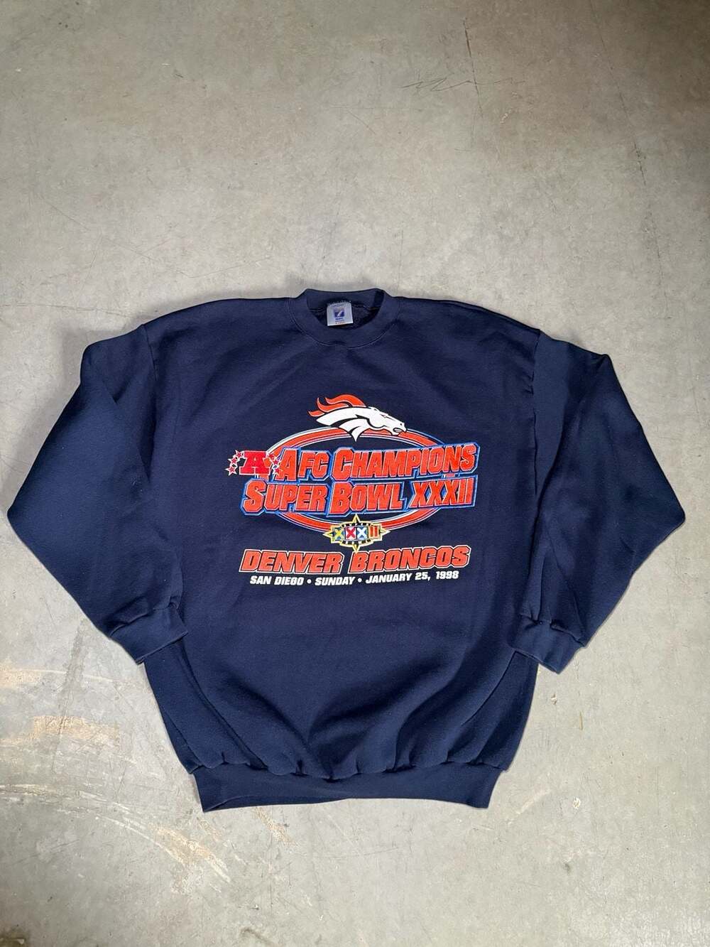 Logo 7 Denver Broncos Super Bowl XXXII Sweatshirt XL